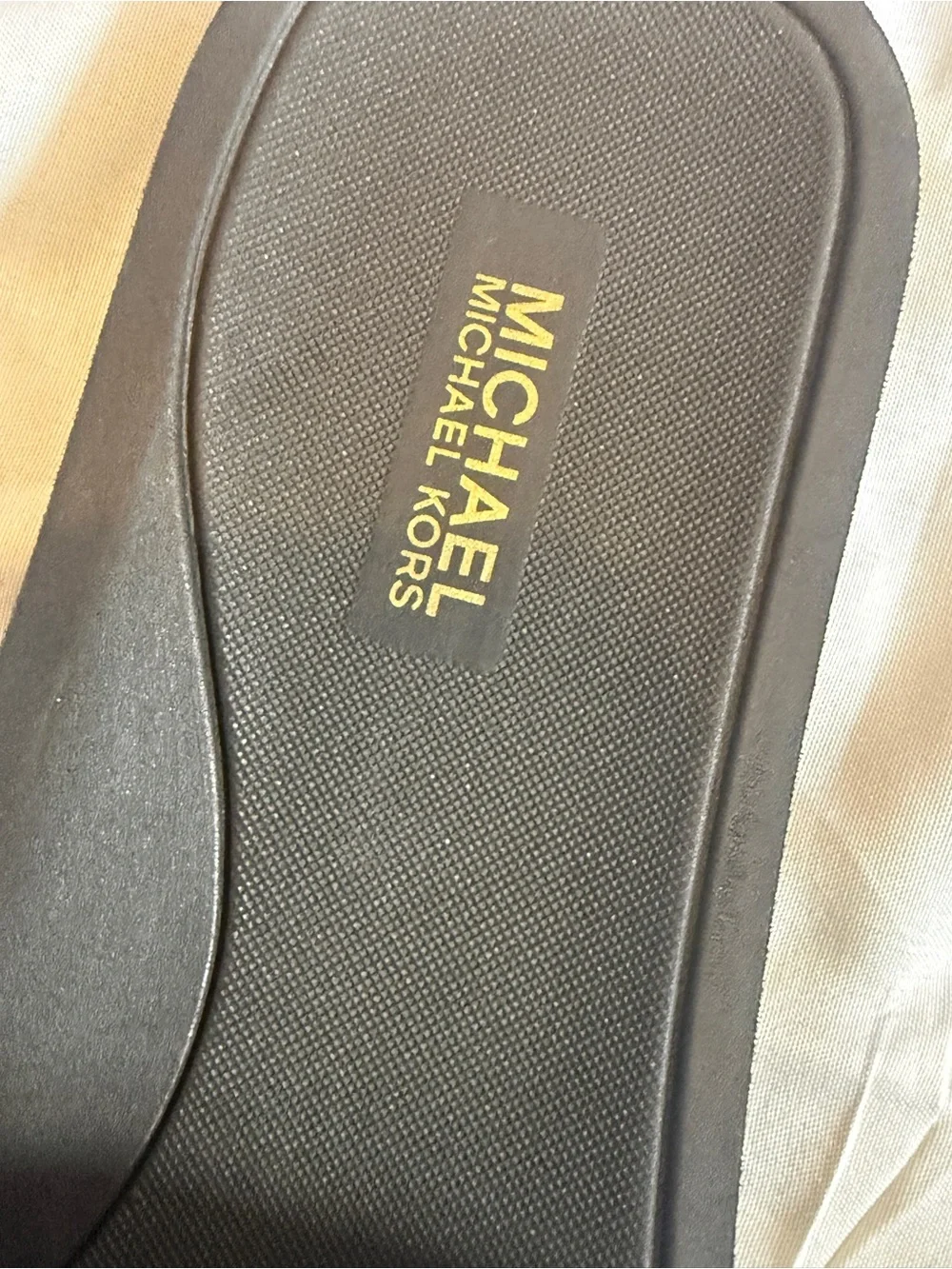 Michael Kors Women's Brown MK Logo Slide Sandals